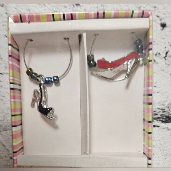 Wine Glass Charms Set of 6 New In Box. High Heels Shoes - Picture 2 of 6